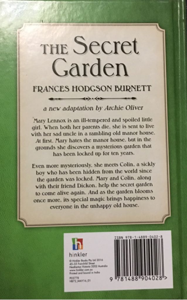 The Secret Garden - Frances Hodgston Burnett (Hinkler Books (AU)) book collectible [Barcode 9781488904028] - Main Image 2