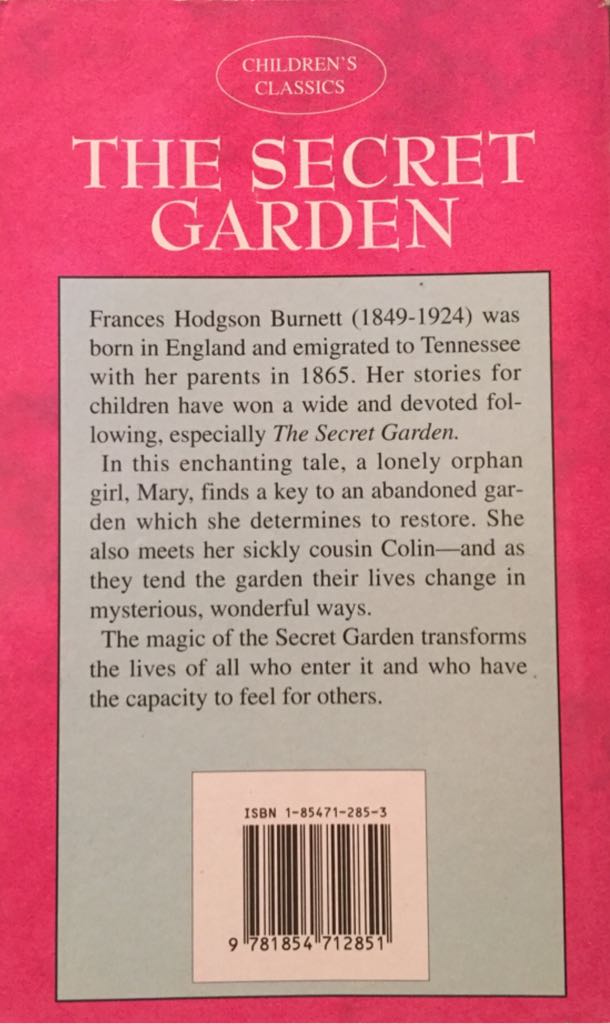 Secret Garden, The - Frances Hodgson Burnett (Bloomsbury Books - Paperback) book collectible [Barcode 9781854712851] - Main Image 2