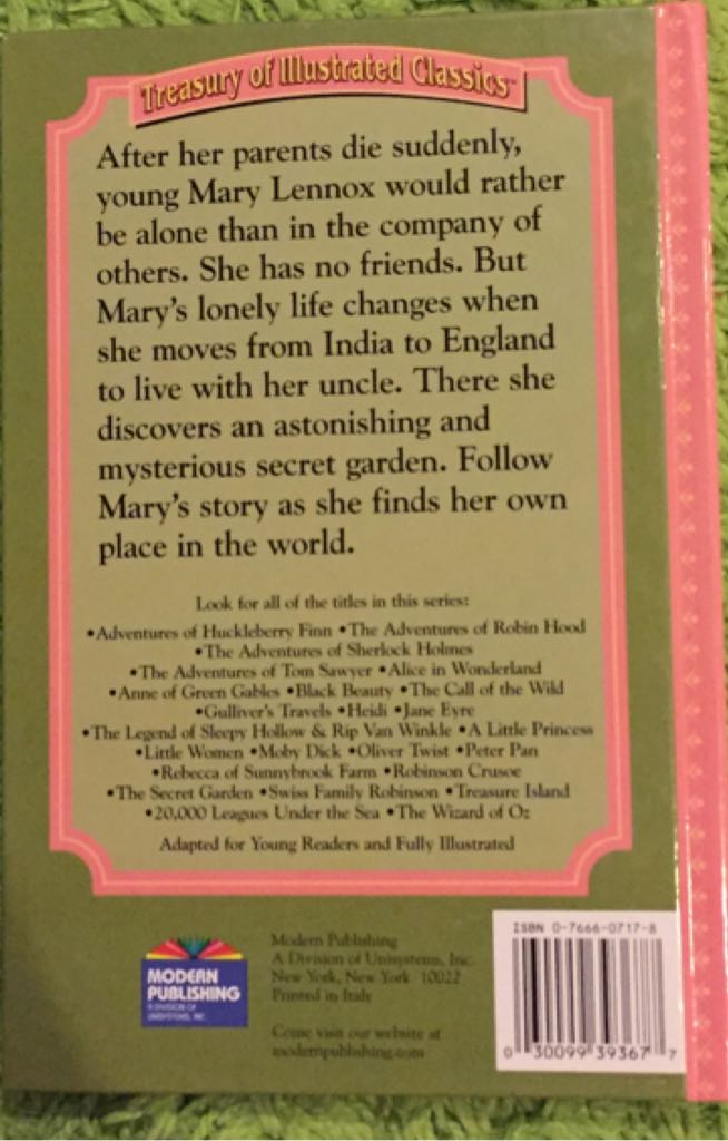 The Secret Garden - Hodgson (Modern Publishing - Hardcover) book collectible - Main Image 2