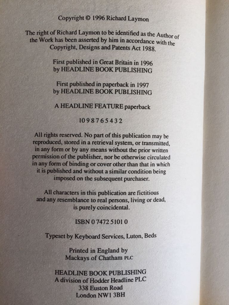 Bite - Richard Laymon (Headline - Paperback) book collectible [Barcode 9780747251019] - Main Image 2