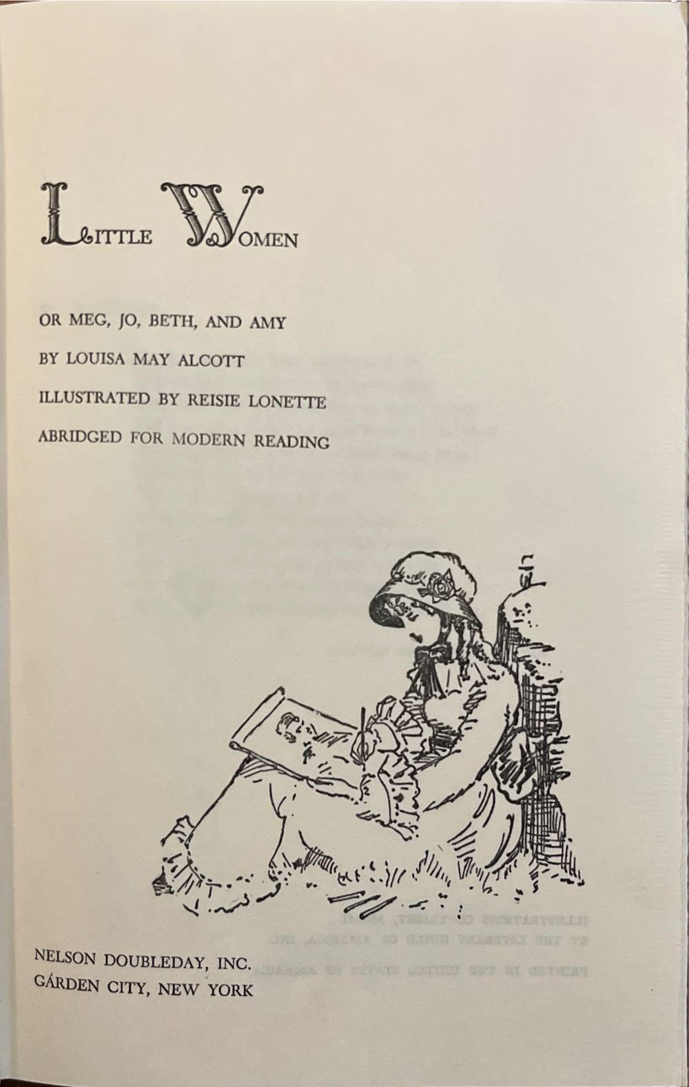 Little Women or Meg, Jo, Beth, and Amy - Louisa May Alcott (Nelson Doubleday, Inc. - Hardcover) book collectible - Main Image 3