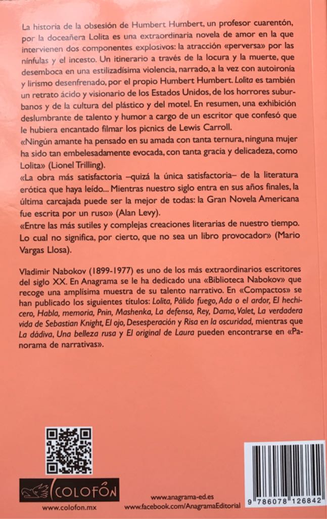 Lolita  (Colofón) book collectible [Barcode 9786078126842] - Main Image 2