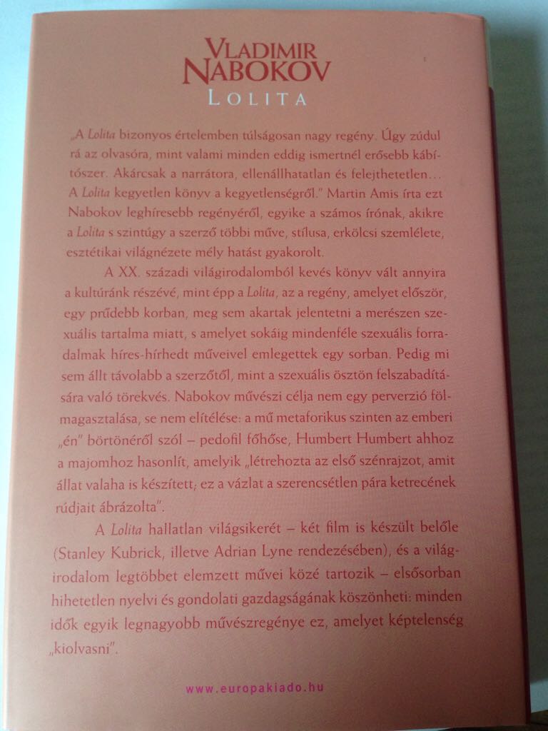 Lolita  (Európa Kiadó) book collectible [Barcode 9789630792837] - Main Image 2