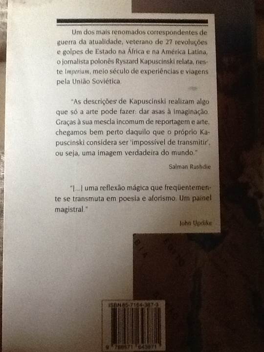 Imperium - Kapuściński (Companhia das Letras) book collectible [Barcode 9788571643871] - Main Image 2