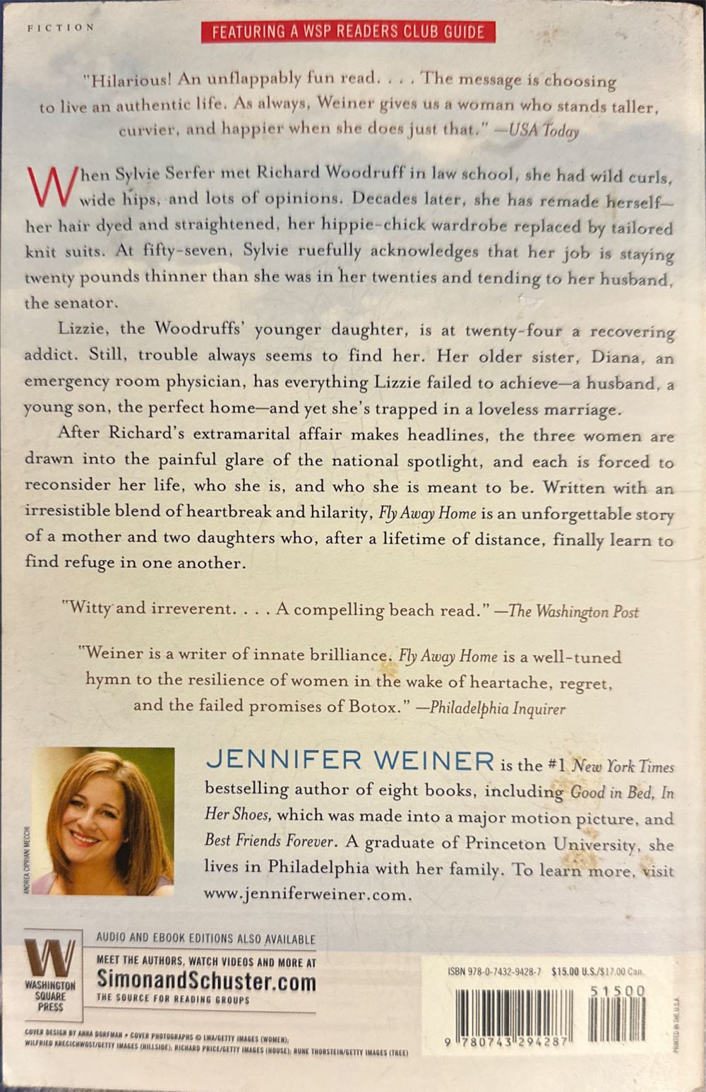 Fly Away Home - Weiner, Jennifer (Washington Square Press - Paperback) book collectible [Barcode 9780743294287] - Main Image 2