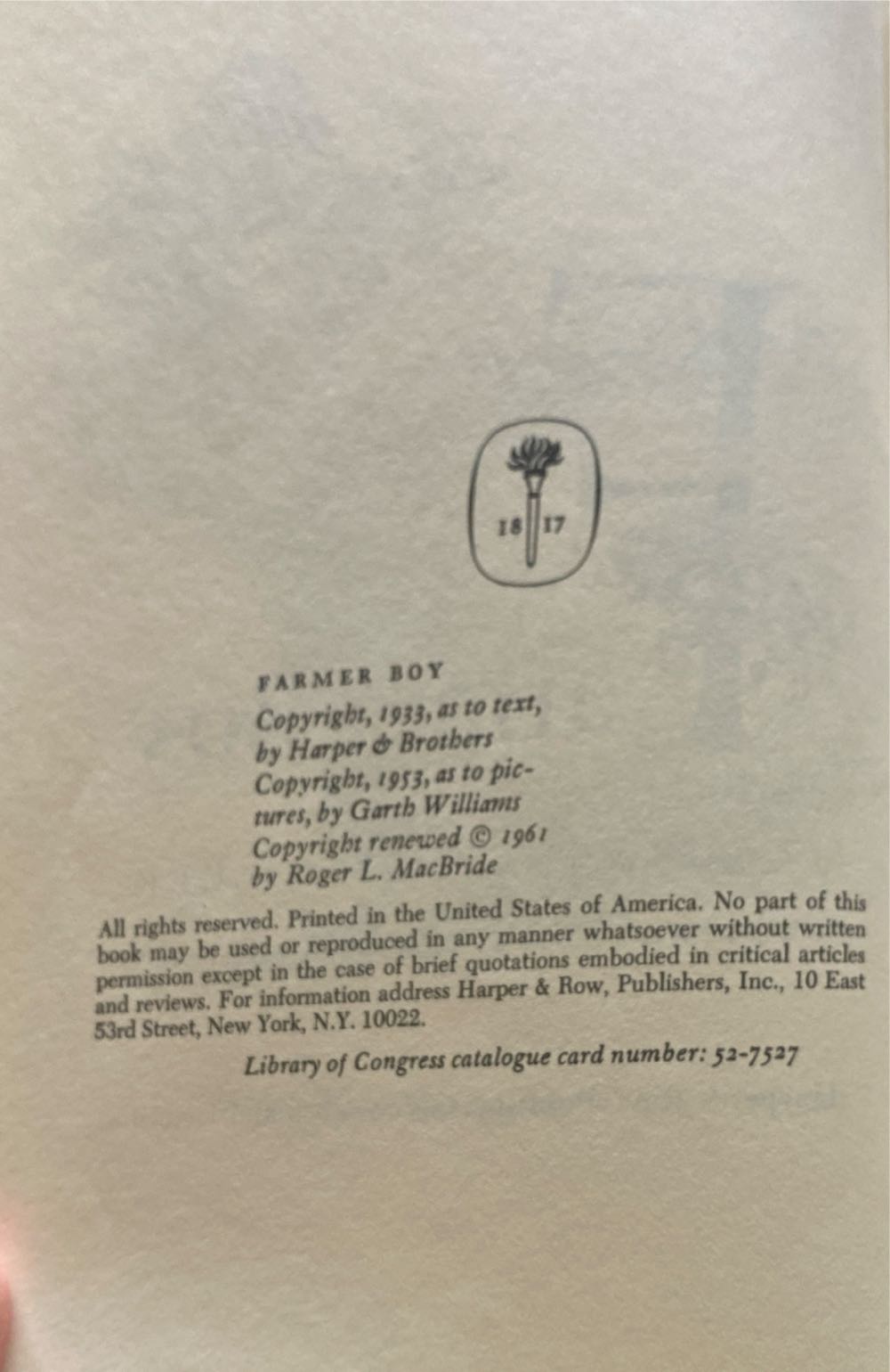 Farmer Boy - Laura Ingalls Wilder (Harpercollins Childrens Books - Hardcover) book collectible [Barcode 9780060264253] - Main Image 4