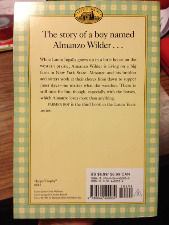 Farmer Boy - Laura Ingalls Wilder (HarperCollins Publishers - Paperback) book collectible [Barcode 9780064400039] - Main Image 2