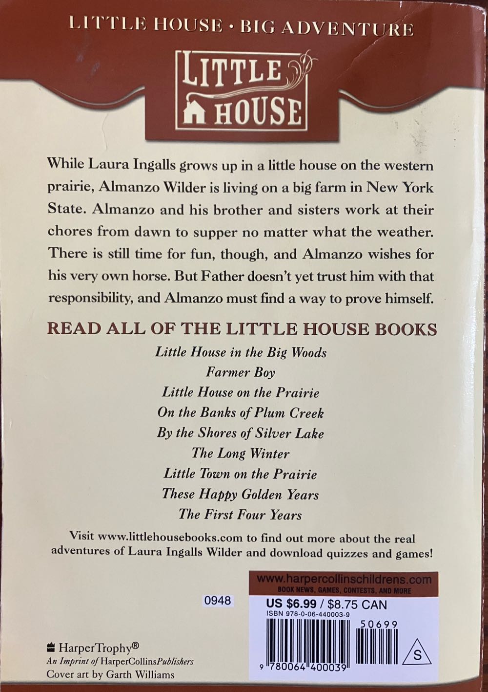 Farmer Boy - Ingalls Wilder (- Paperback) book collectible - Main Image 2