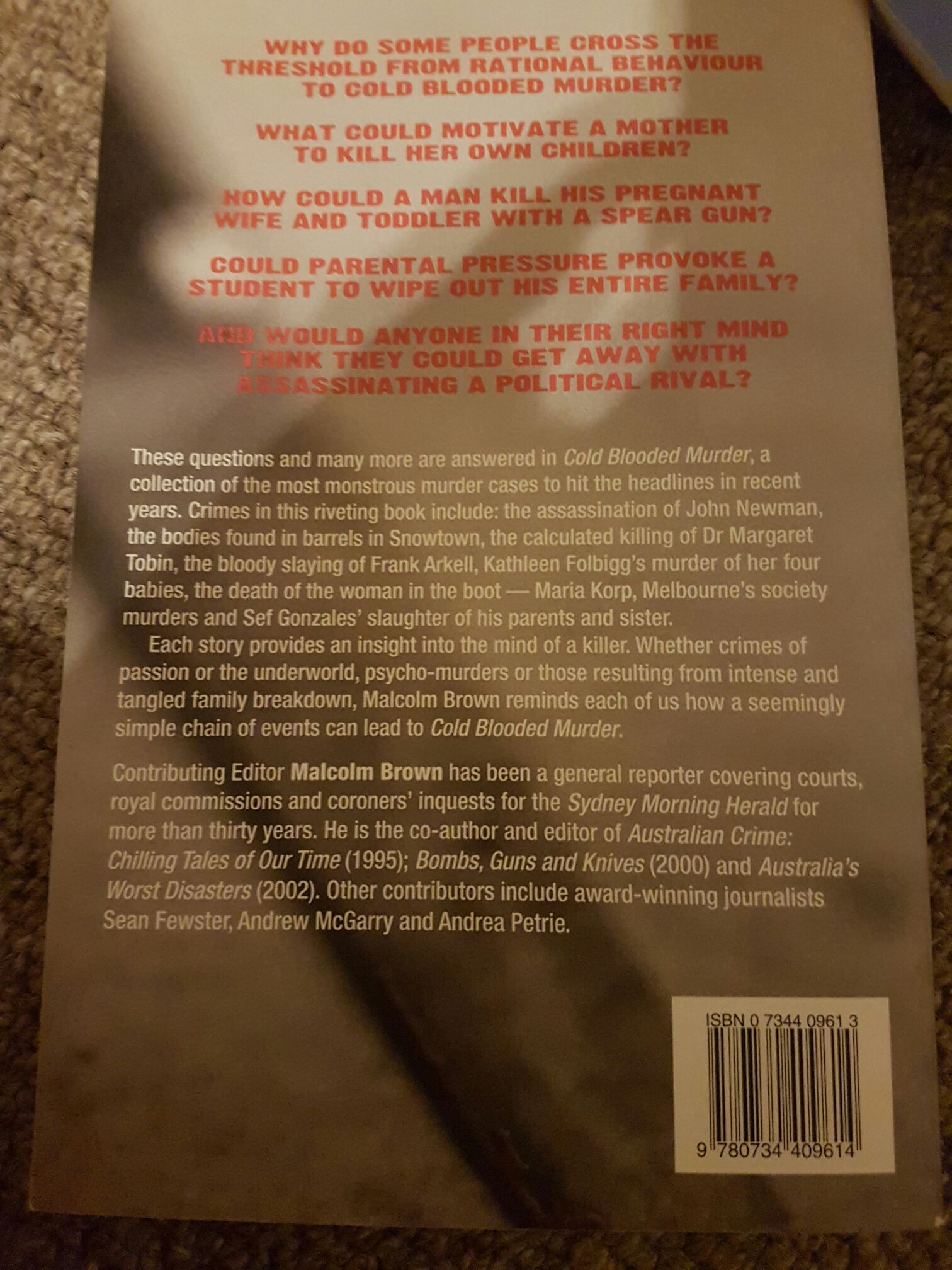 Cold Blooded Murder - Patrick Greg book collectible [Barcode 9780734409614] - Main Image 2