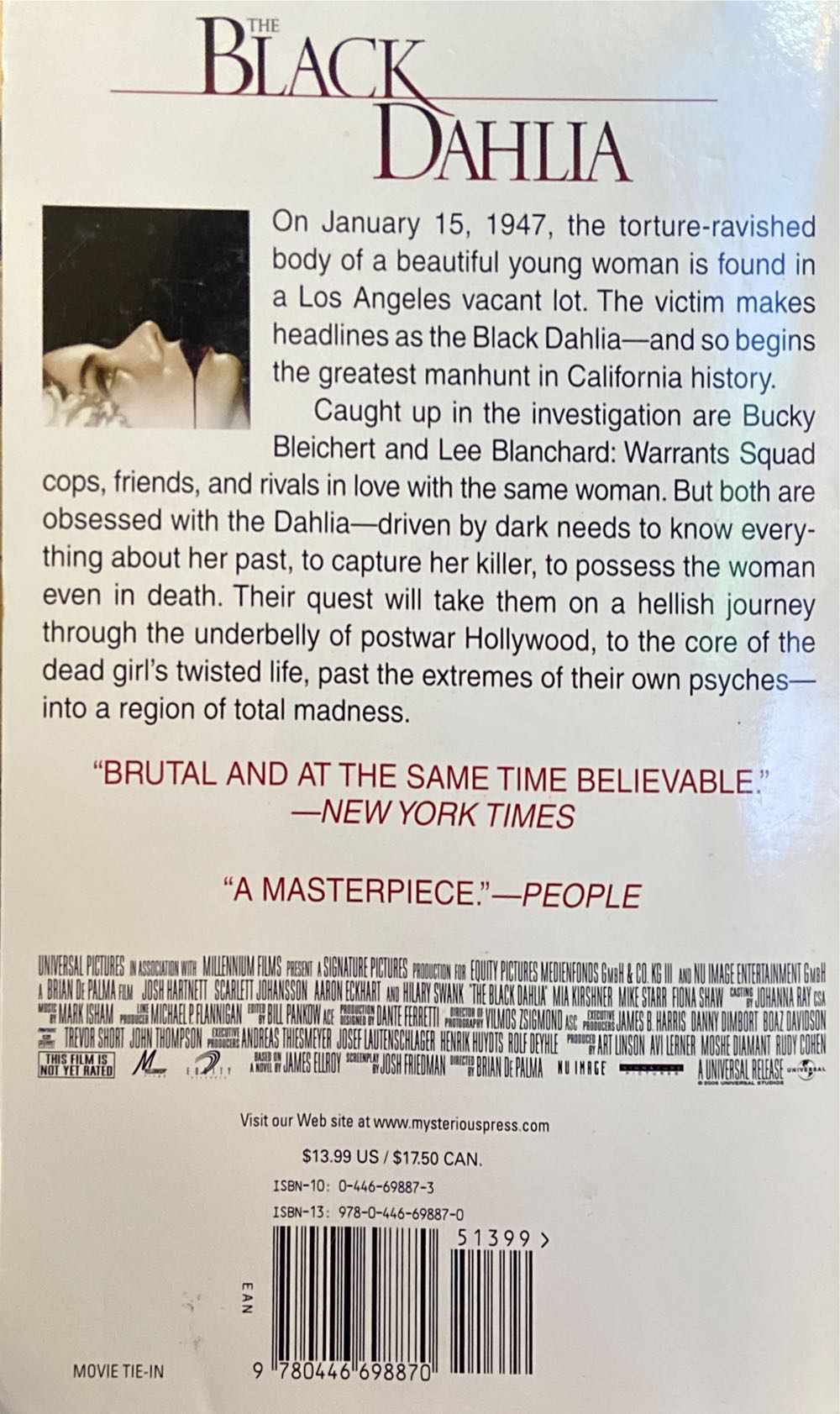 The Black Dahlia - James Ellroy (Mysterious Press - Paperback) book collectible [Barcode 9780446698870] - Main Image 2