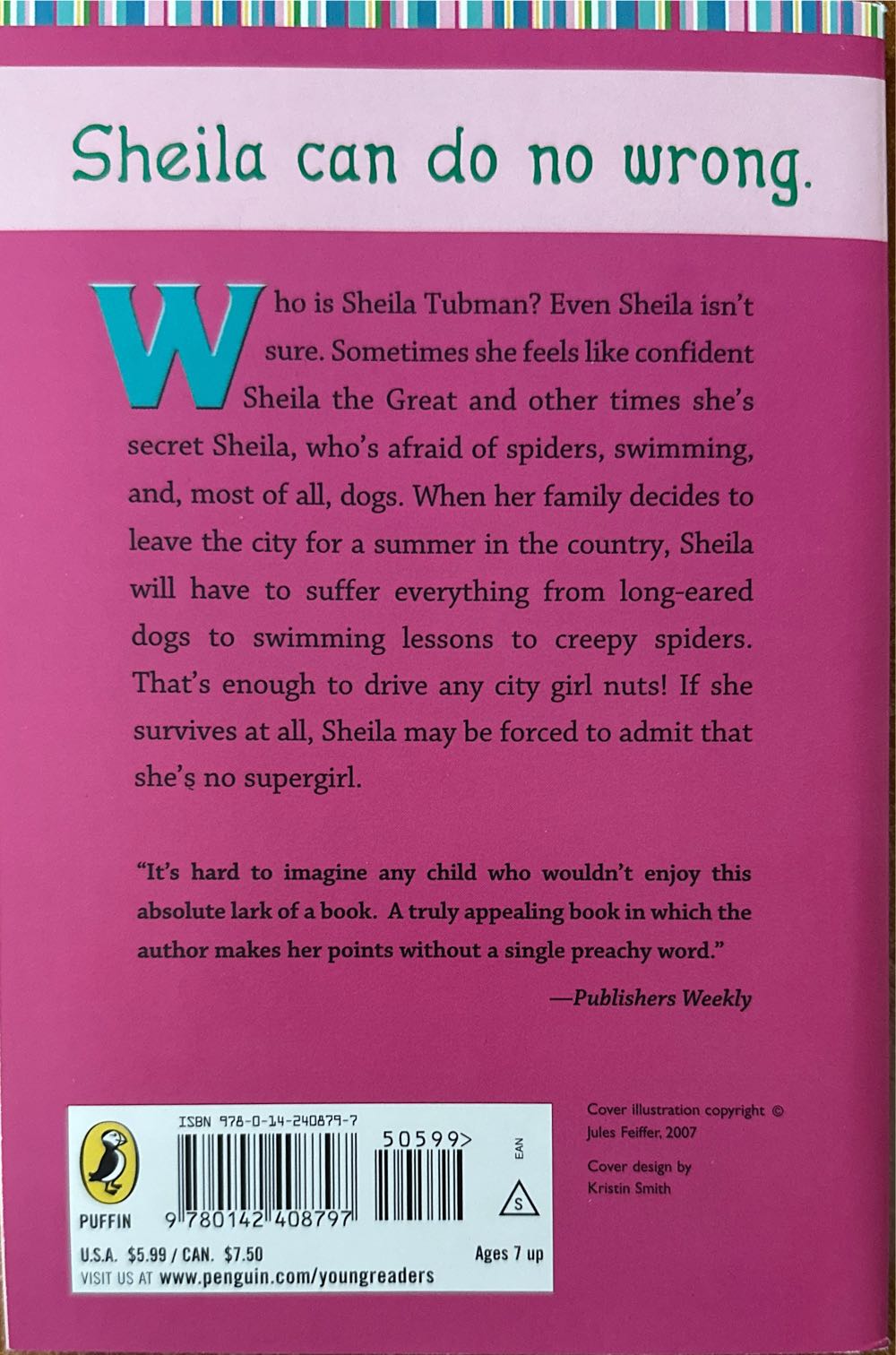 Otherwise Known as Sheila the Great - Judy Blume (Puffin Books, an imprint of Penguin Group (USA) Inc. - Trade Paperback) book collectible [Barcode 9780142408797] - Main Image 2