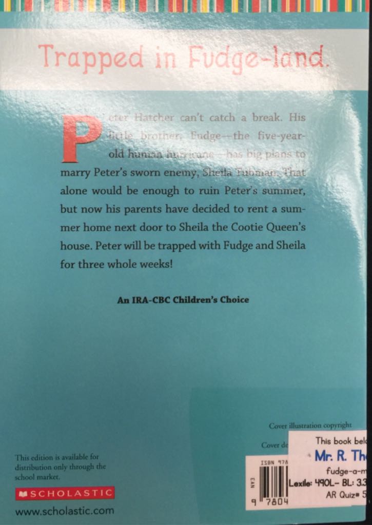 JB: Fudge-a-Mania - Judy Blume (Scholastic Book Services - Paperback) book collectible [Barcode 9780439559850] - Main Image 2