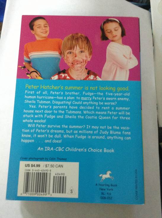Fudge-a-Mania - Judy Blume (Dell Publishing Co., Inc. - Paperback) book collectible [Barcode 9780440404903] - Main Image 2