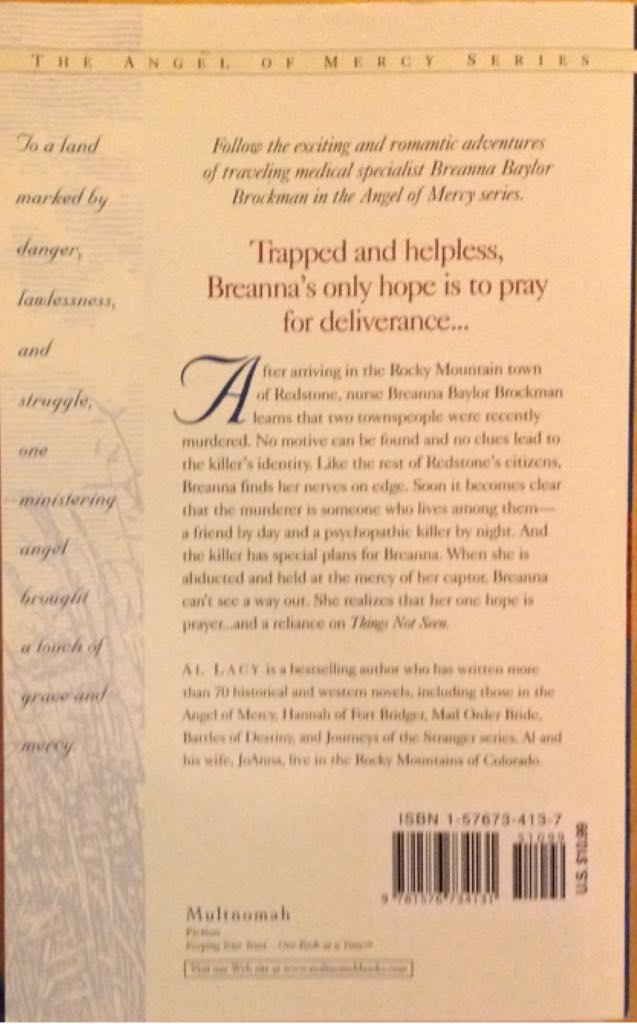 Things Not Seen - Al Lacy (Multnomah - Paperback) book collectible [Barcode 9781576734131] - Main Image 2