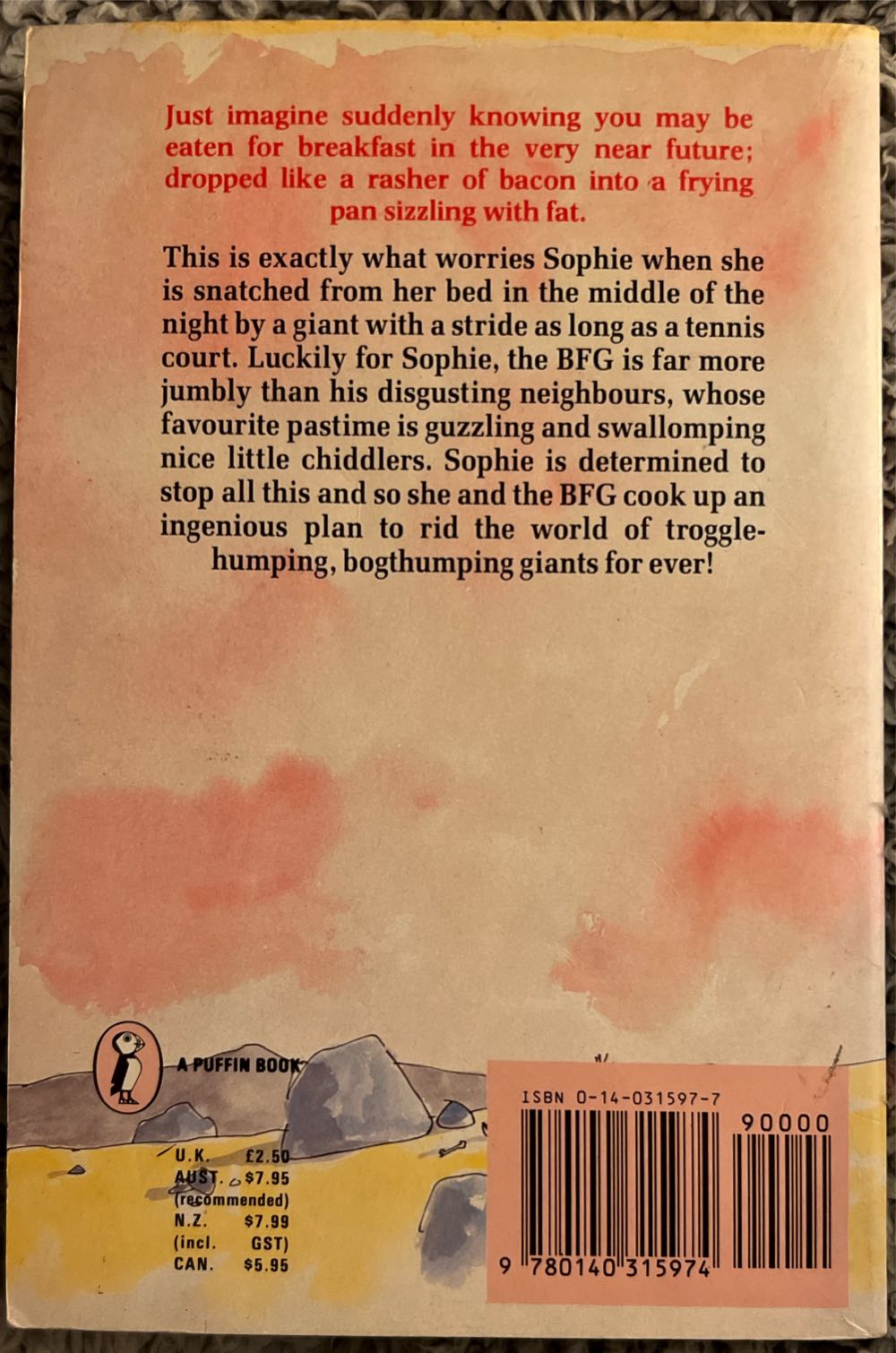 The BFG - Roald Dahl (Puffin - Paperback) book collectible [Barcode 9780140315974] - Main Image 3