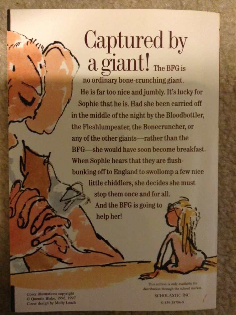 RD: The BFG - Roald Dahl (\311ditions Scholastic - Paperback) book collectible [Barcode 9780439387866] - Main Image 2