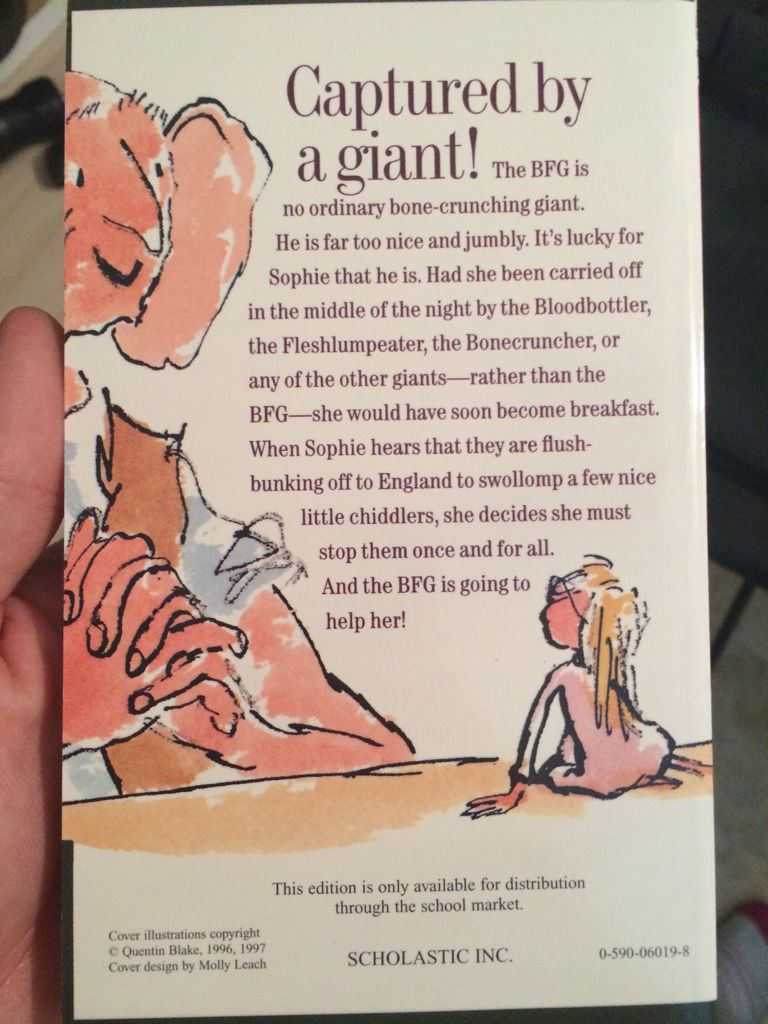 The BFG - Roald Dahl (Scholastic Inc - Paperback) book collectible [Barcode 9780590060196] - Main Image 2