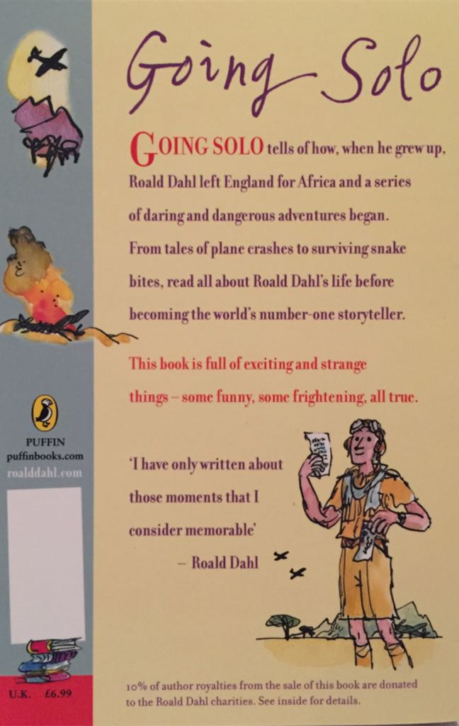 Going Solo - Roald Dahl (Puffin Books - Paperback) book collectible [Barcode 9780141326320] - Main Image 2
