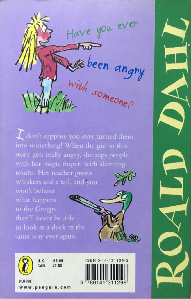 The Magic Finger - Roald Dahl (Penguin Books - Paperback) book collectible [Barcode 9780141311296] - Main Image 2