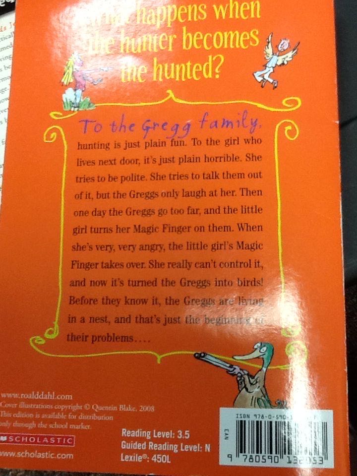 The Magic Finger - Roald Dahl (- Paperback) book collectible - Main Image 2