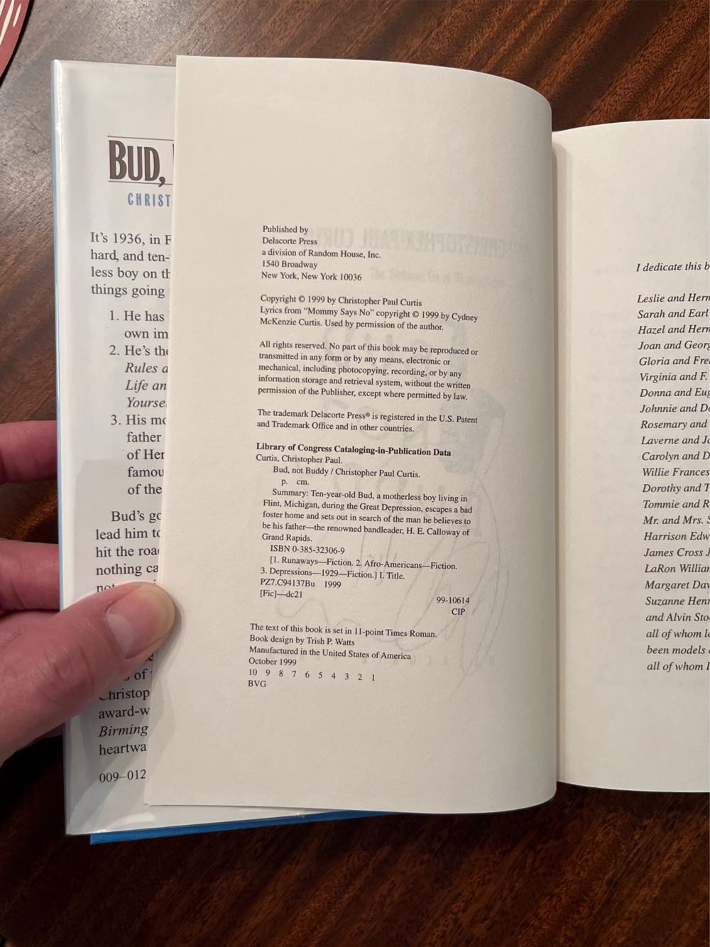 Bud, Not Buddy - Christopher Paul Curtis (Delacorte Books for Young Readers - Hardcover) book collectible [Barcode 9780385323062] - Main Image 4