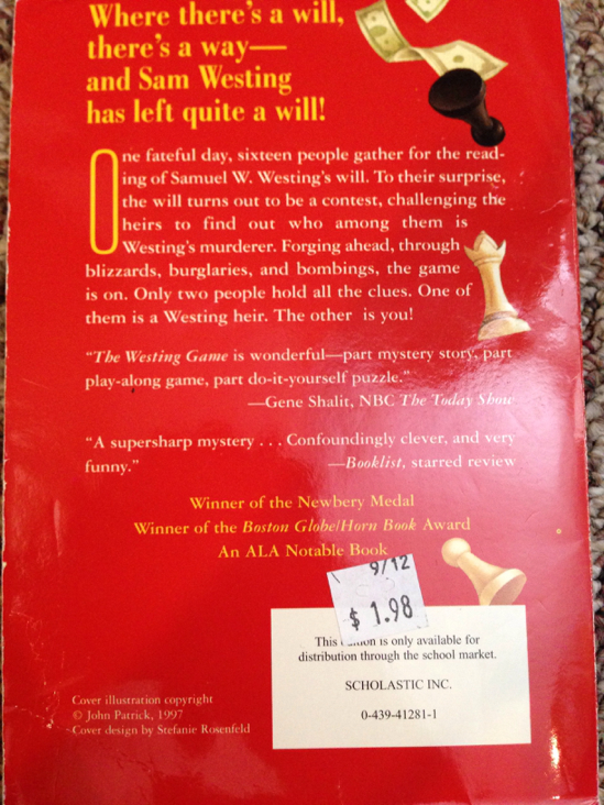 The Westing Game - Ellen Raskin (Apple Paperbacks (Scholastic) - Paperback) book collectible - Main Image 2