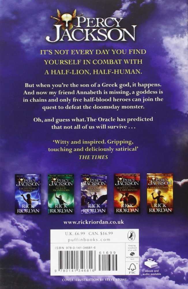 The Titans Curse - Rick Riordan (Hyperion Books - Paperback) book collectible - Main Image 2