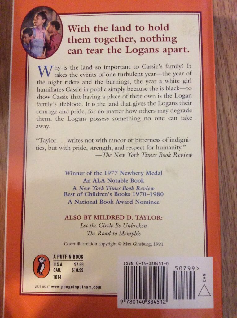 Roll Of Thunder Hear My Cry - 8th Grade - Newbery - Mildred D. Taylor (Puffin - Paperback) book collectible [Barcode 9780140384512] - Main Image 2