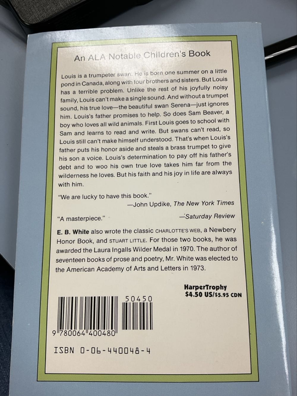 The Trumpet Of The Swan - E. B. White (Harper Trophy - Thermal Bind) book collectible [Barcode 9780064400480] - Main Image 2
