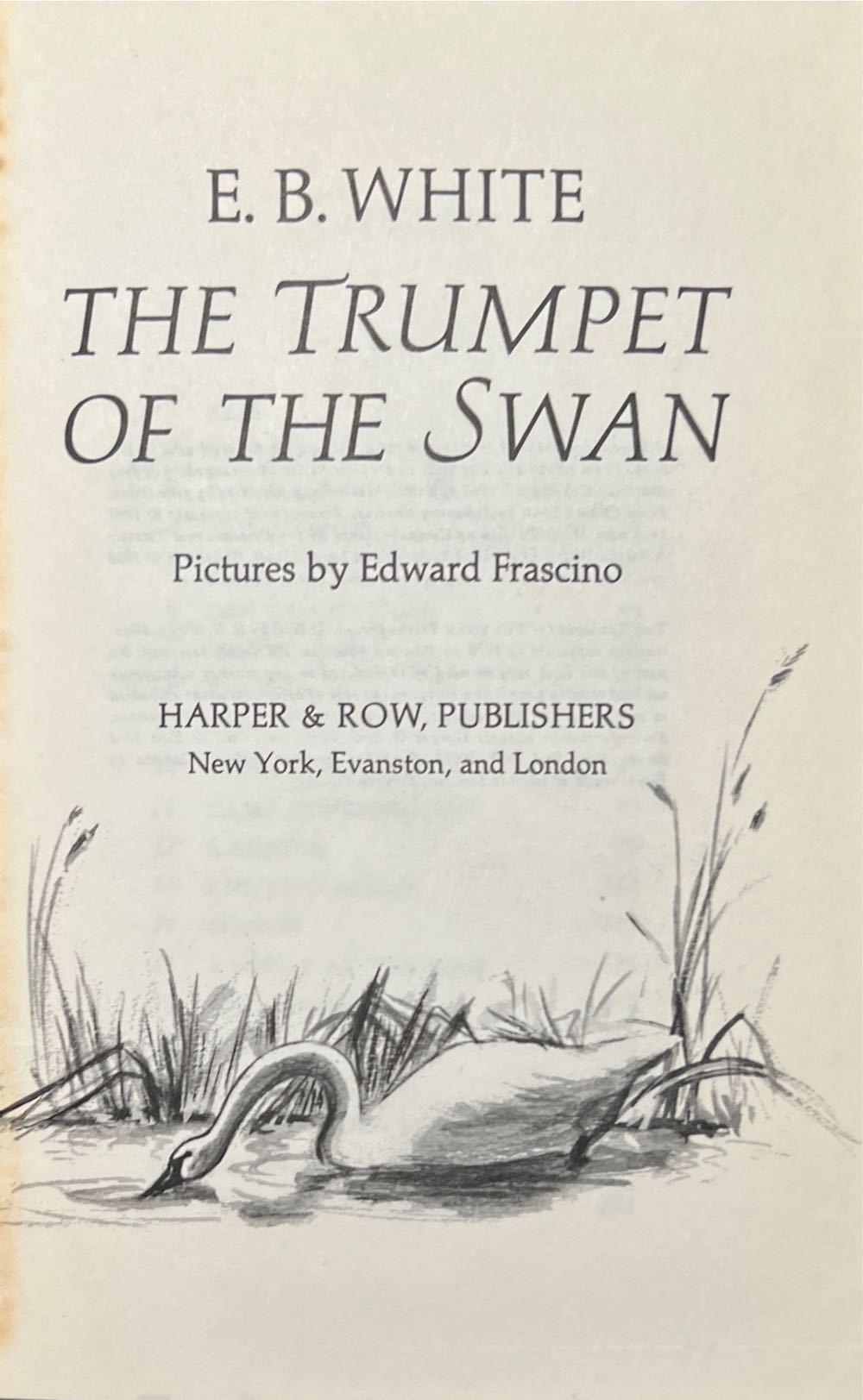 The Trumpet Of The Swan - E. B. White (Harper & Row, Publishers - Hardcover) book collectible - Main Image 3