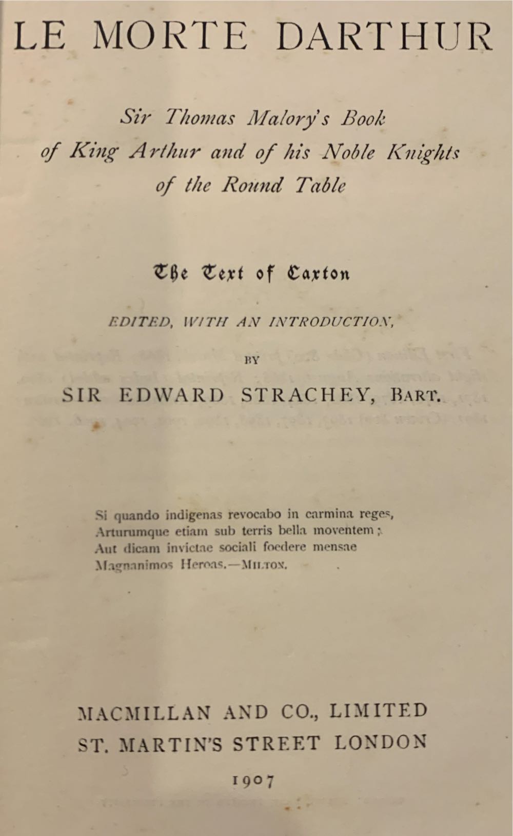 Le Morte Darthur - Sir Thomas Malory (Studio Editions - Hardcover) book collectible [Barcode 9781851706112] - Main Image 2