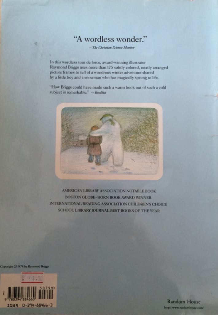 The Snowman - Raymond Briggs (New York : Random House - Paperback) book collectible [Barcode 9780394884660] - Main Image 2
