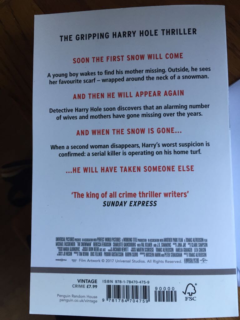 The Snowman - Jo Nesbo (Vintage - Paperback) book collectible [Barcode 9781784704759] - Main Image 2