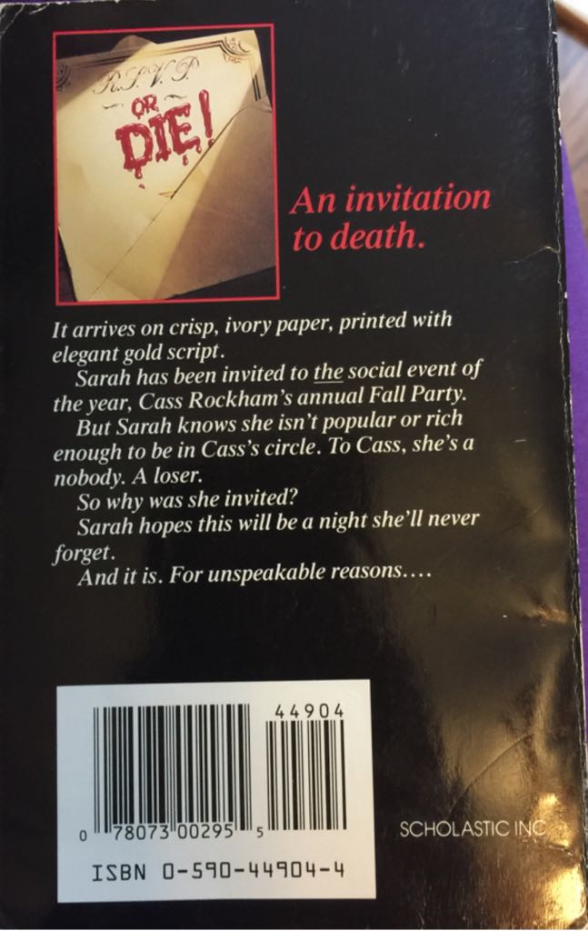 The Invitation - Diane Hoh (Scholastic - Paperback) book collectible [Barcode 9780590449045] - Main Image 2
