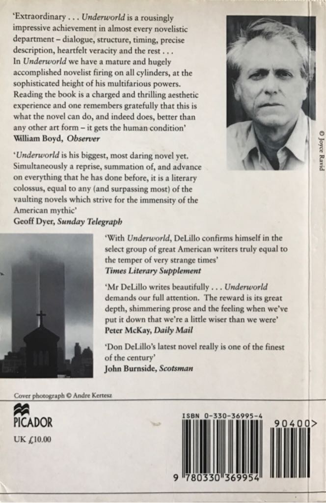 Underworld - Don DeLillo (Macmillan - Paperback) book collectible [Barcode 9780330369954] - Main Image 2