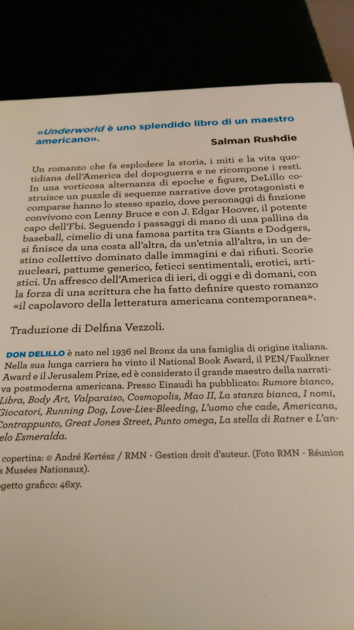 Underworld - Don Delillo book collectible [Barcode 9788806219215] - Main Image 2