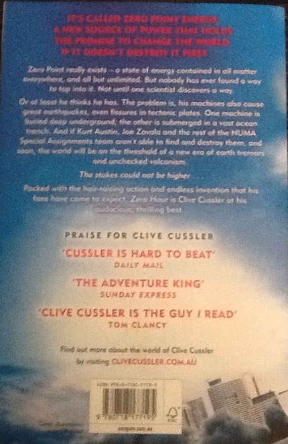 Numa Files11-Zero Hour - Clive Cussler (Penguin Michael Joseph - Trade Paperback) book collectible [Barcode 9780718177195] - Main Image 2