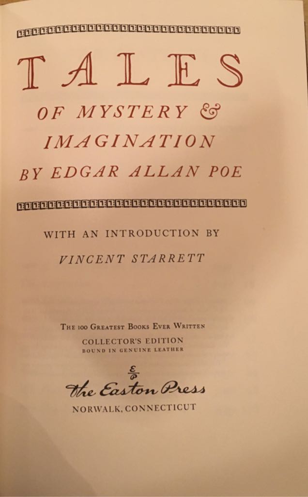 Tales Of Mystery And Imagination - Edgar Allan Poe (The Easton Press - Hardcover) book collectible [Barcode 9780746084915] - Main Image 2