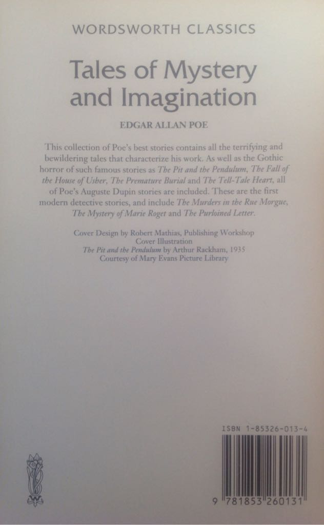 Tales of Mystery and Imagination - Edgar Allan Poe (Wordsworth Classics - Paperback) book collectible [Barcode 9781853260131] - Main Image 2