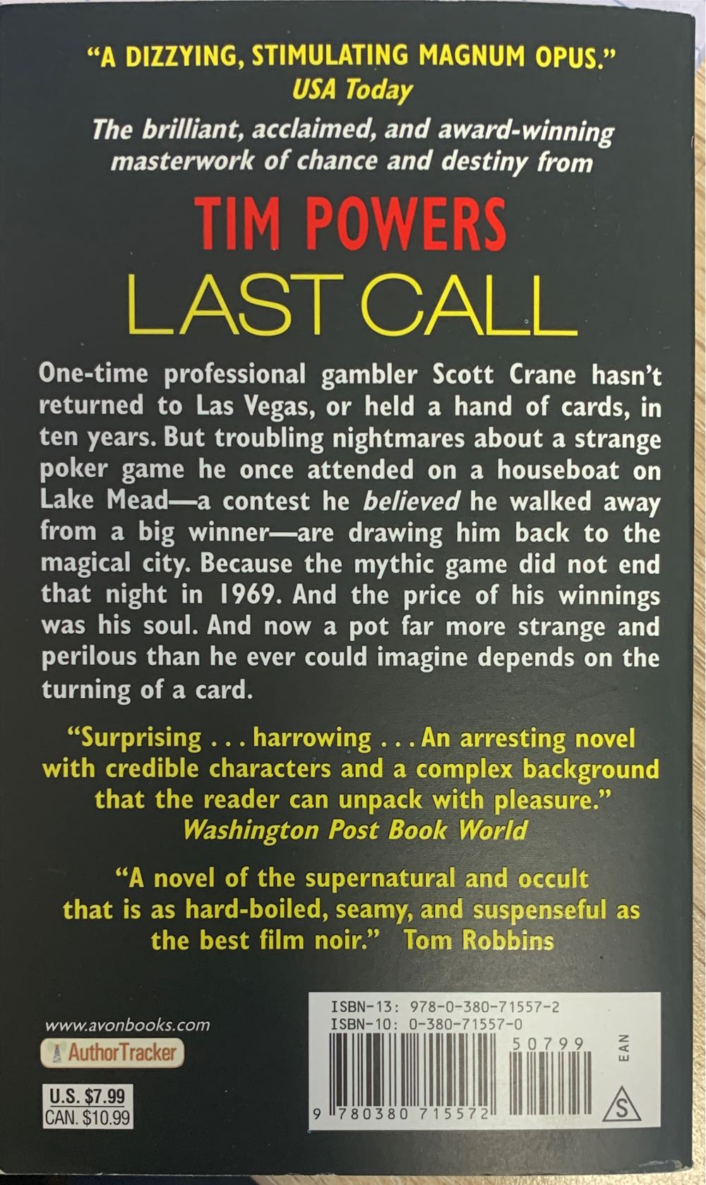 Last Call - Tim Powers (Avon Books - Paperback) book collectible [Barcode 9780380715572] - Main Image 2
