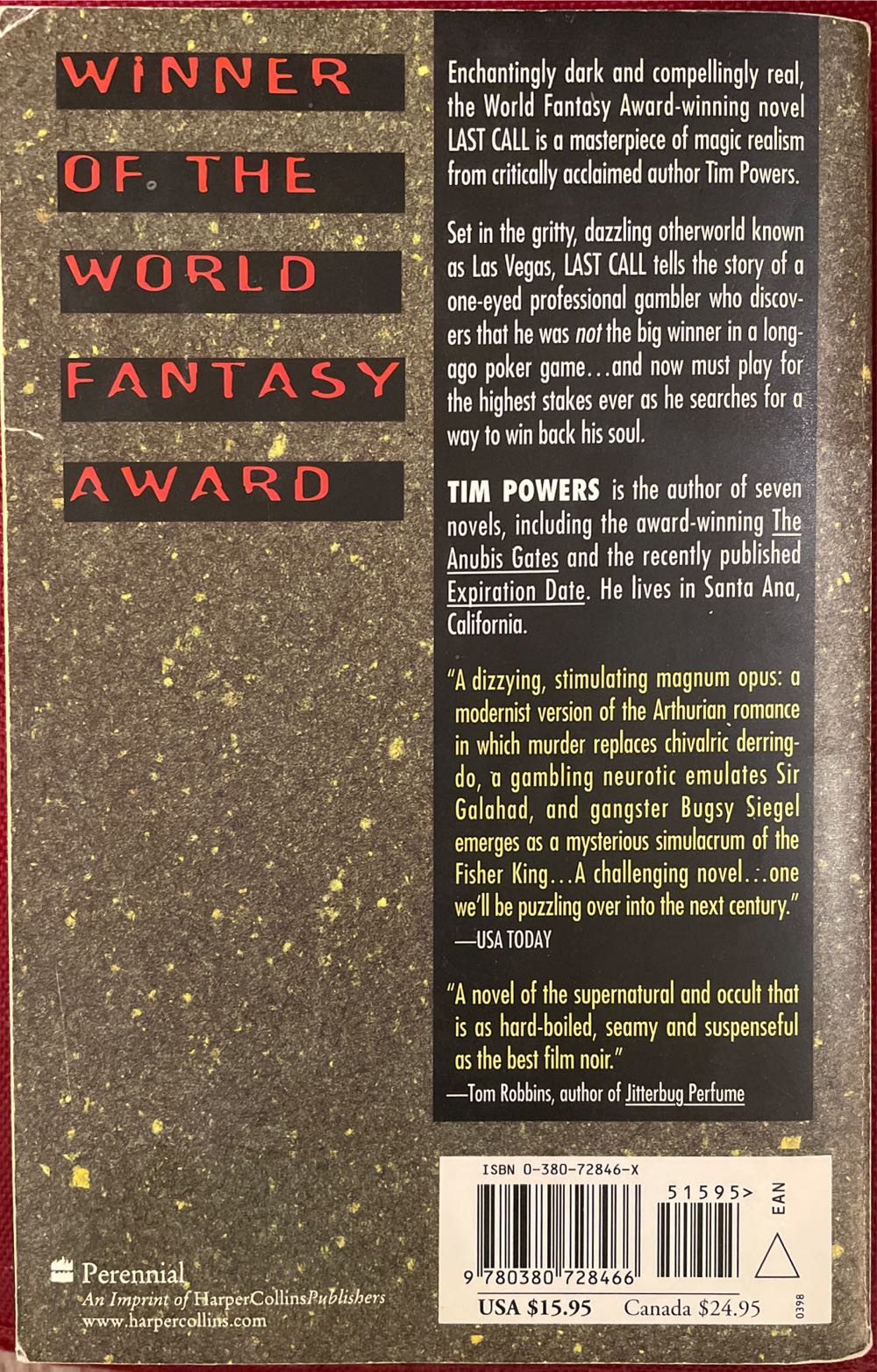 Last Call - Tim Powers (Avon - Kindle) book collectible [Barcode 9780380728466] - Main Image 2