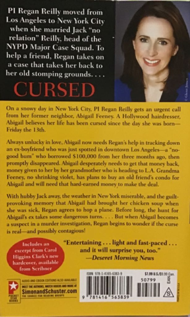 Cursed - Carol Higgins Clark (Scribner - Hardcover) book collectible [Barcode 9781416562177] - Main Image 2