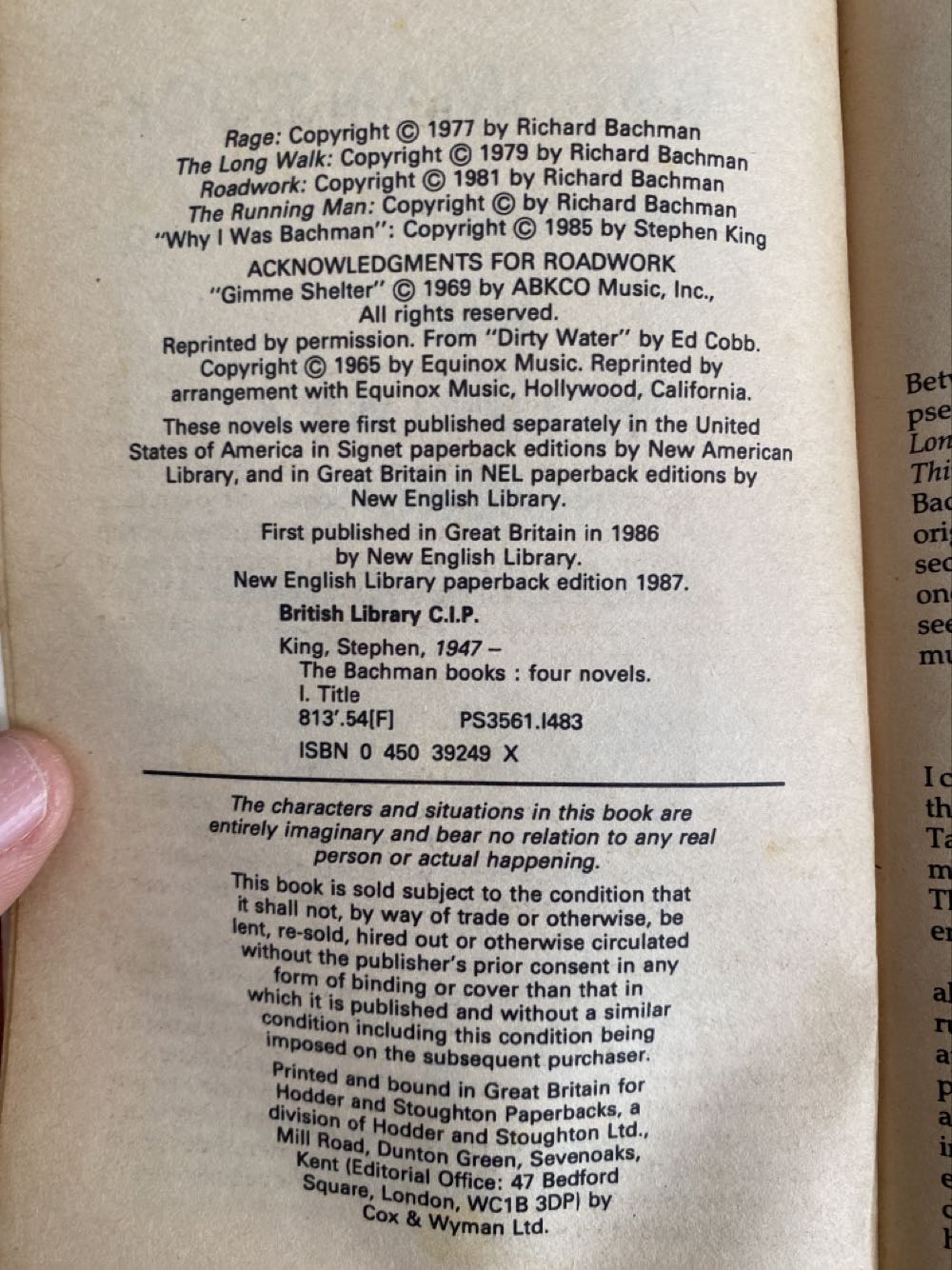 The Bachman Books - Stephen King (New English Library - Paperback) book collectible [Barcode 9780450392498] - Main Image 3