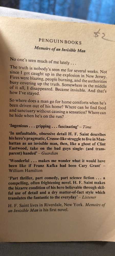 Memoirs of an Invisible Man - H.F. Saint (Penguin Books, Limited) book collectible [Barcode 9780140099980] - Main Image 3