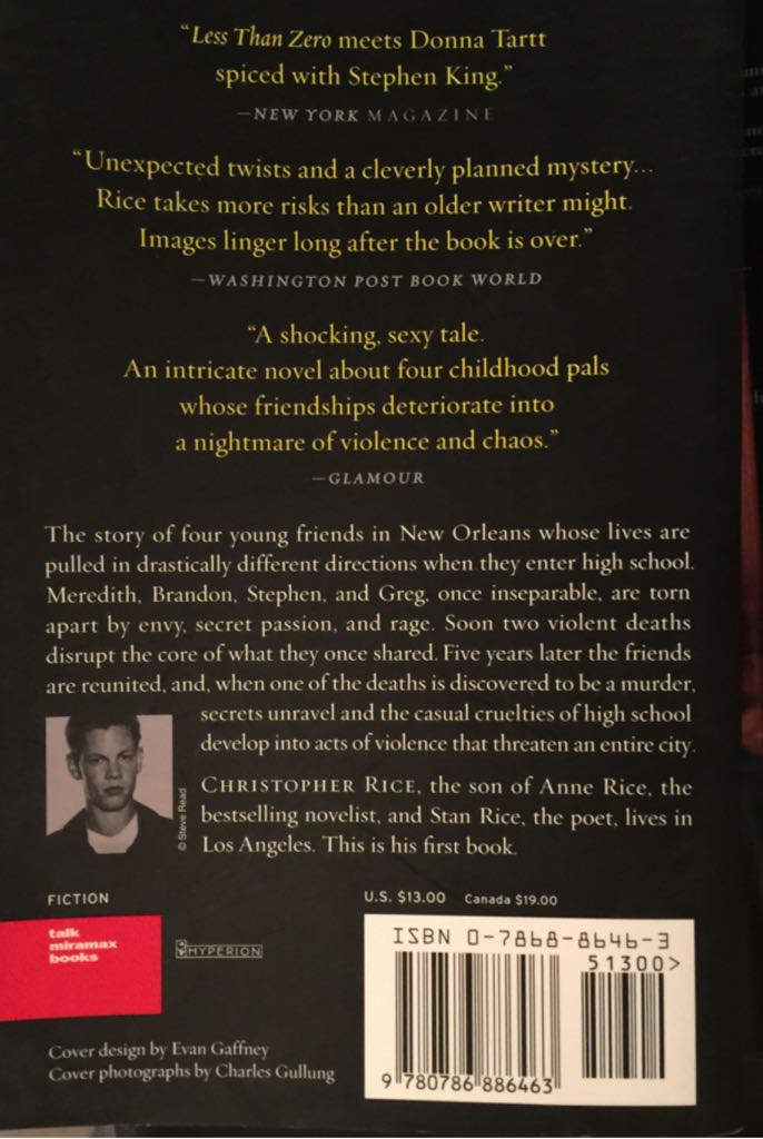 A Density Of Souls - Christopher Rice (Miramax Books - Trade Paperback) book collectible [Barcode 9780786886463] - Main Image 2