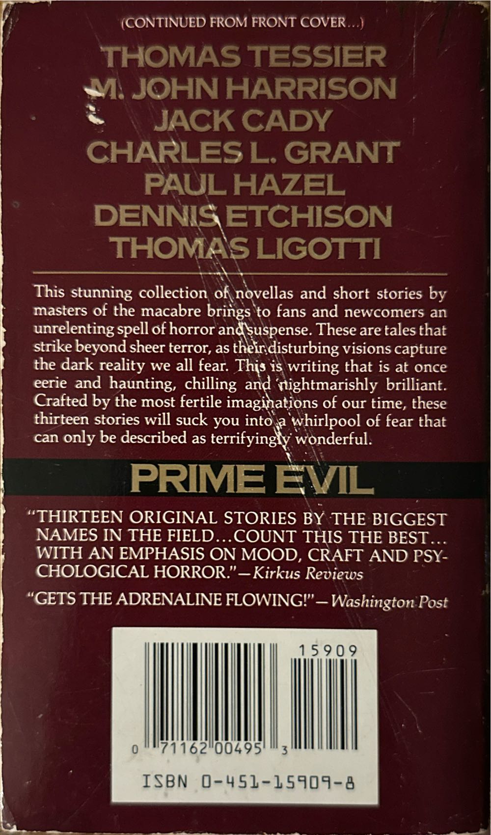 Prime Evil - Anthology (Signet - Paperback) book collectible [Barcode 9780451159090] - Main Image 2