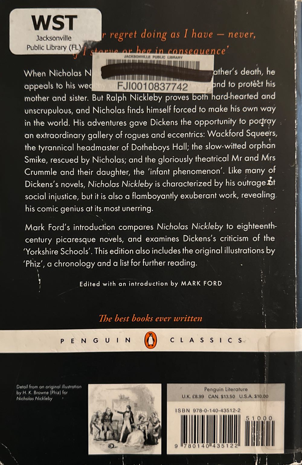 Nicholas Nickleby - Charles Dickens (Penguin Classics - Trade Paperback) book collectible [Barcode 9780140435122] - Main Image 2