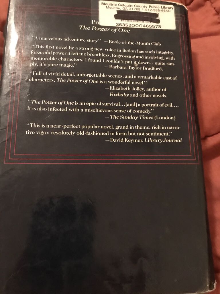 Power Of One, The - Bryce Courtenay (Random House - Hardcover) book collectible - Main Image 2