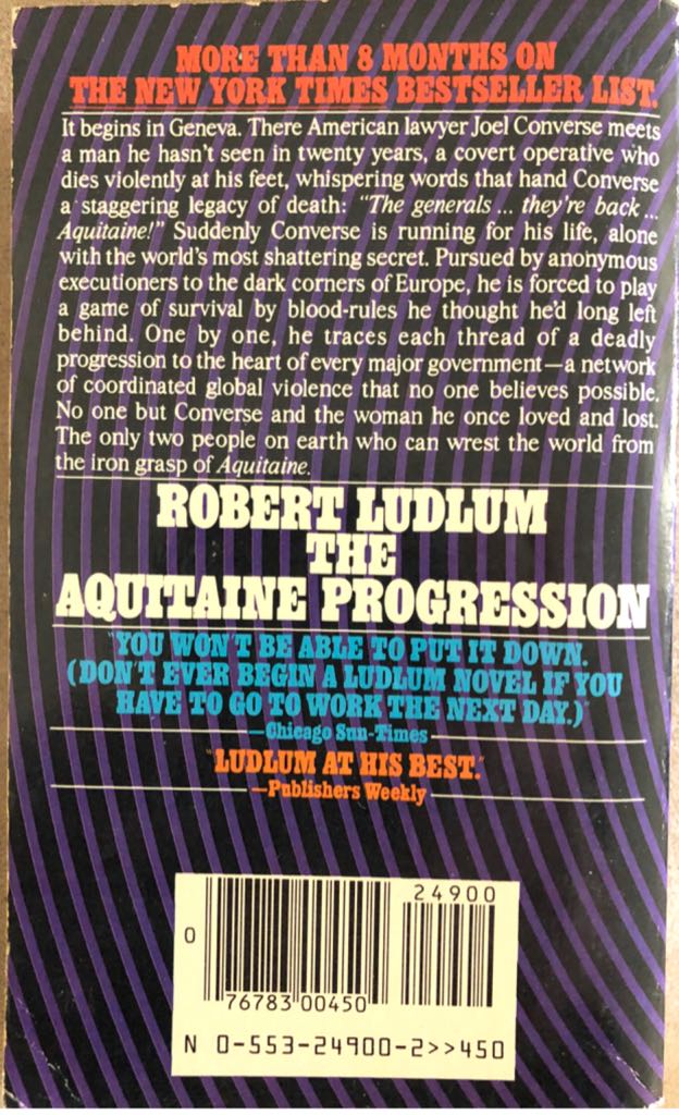 The Aquitaine Progression - Robert Ludlum (Bantam - Paperback) book collectible [Barcode 9780553249002] - Main Image 2