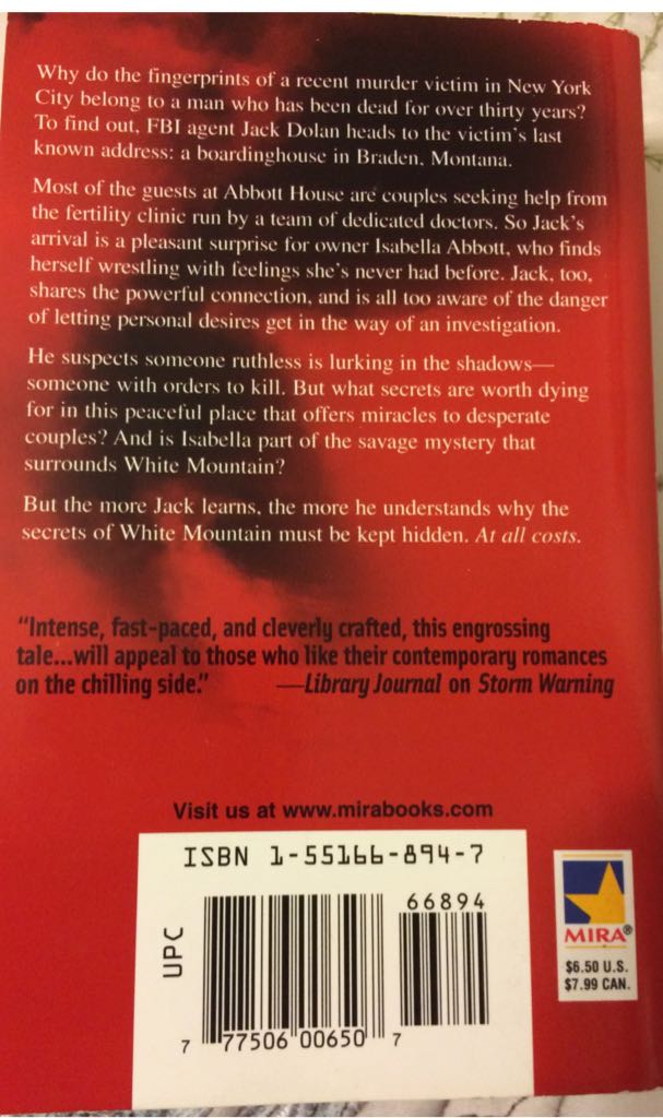 white mountain - Dinah McCall (Books, MIRA - Paperback) book collectible [Barcode 777506006507] - Main Image 2